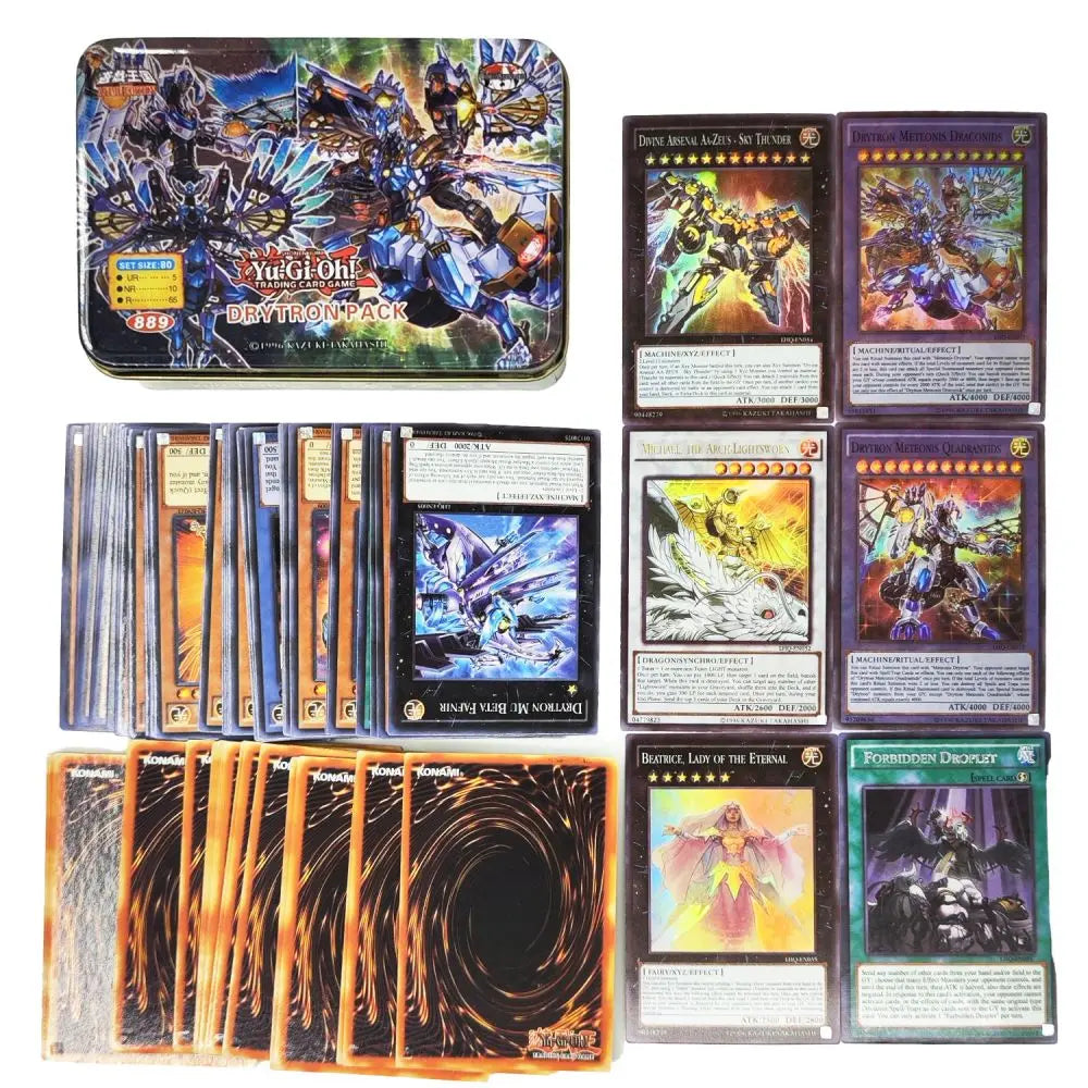 Yu-Gi-Oh Deck 889 DRYTRON PACK English Holographic Golden White Dragon Duel Game Collection Card with Tin Box Yu-Gi-Oh Deck 889 DRYTRON PACK English Holographic Golden White Dragon Duel Game Collection Card with Tin Box